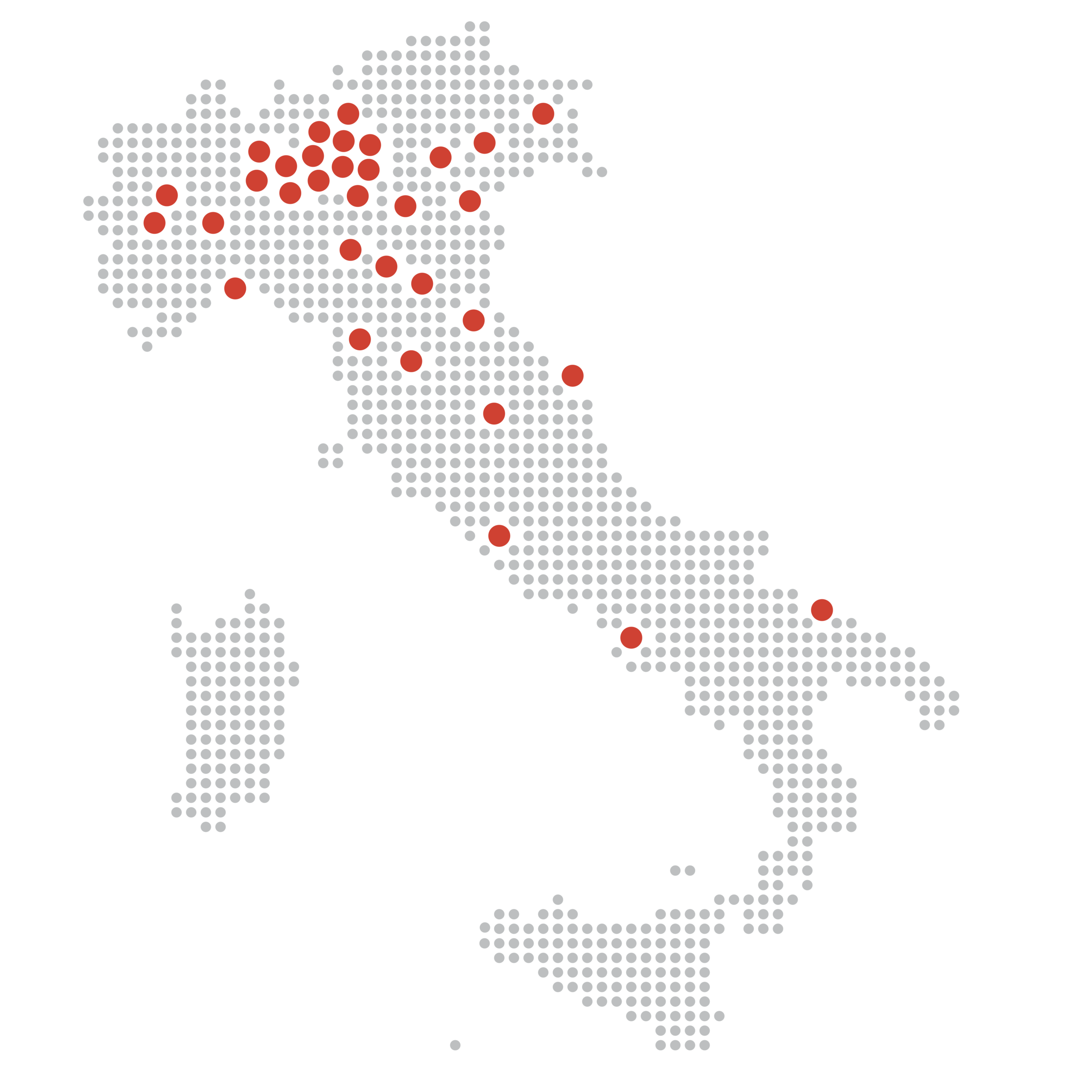 Mappa Italia 33 filiali 2026 AxL agenzia per il lavoro filiali